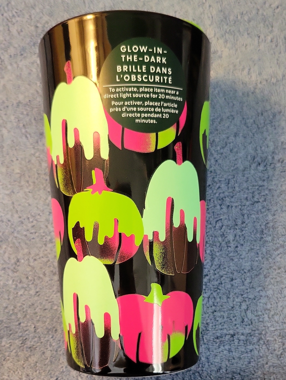 Glow-In-The-Dark Travel Tumbler - Neon Pink & Neon Green